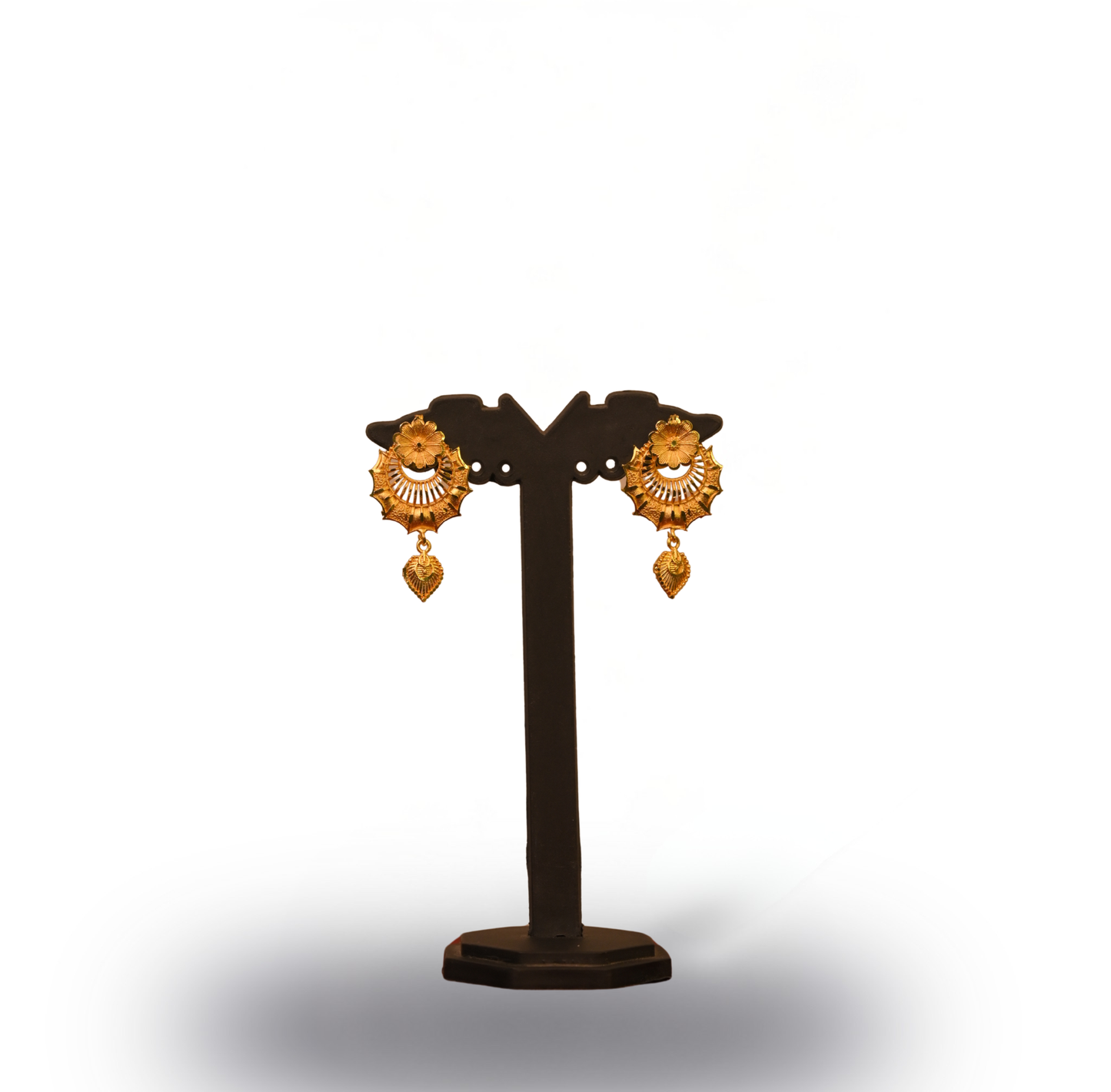 24K Gold-Plated - Heritage Fan Motif Hasuli Set With Earrings