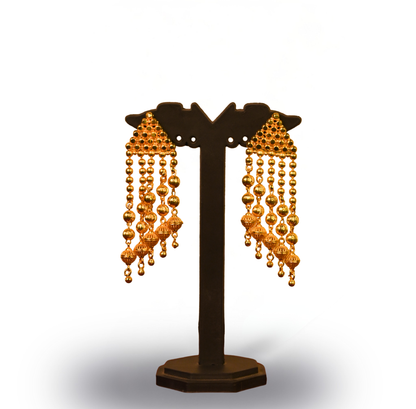 24KT Gold-Plated - Five Layer Lohori Set With Earrings