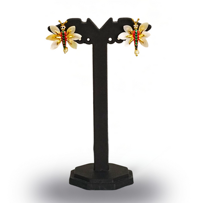 24KT Gold-Plated Butterfly Motif Pendant Set with Floral Earrings