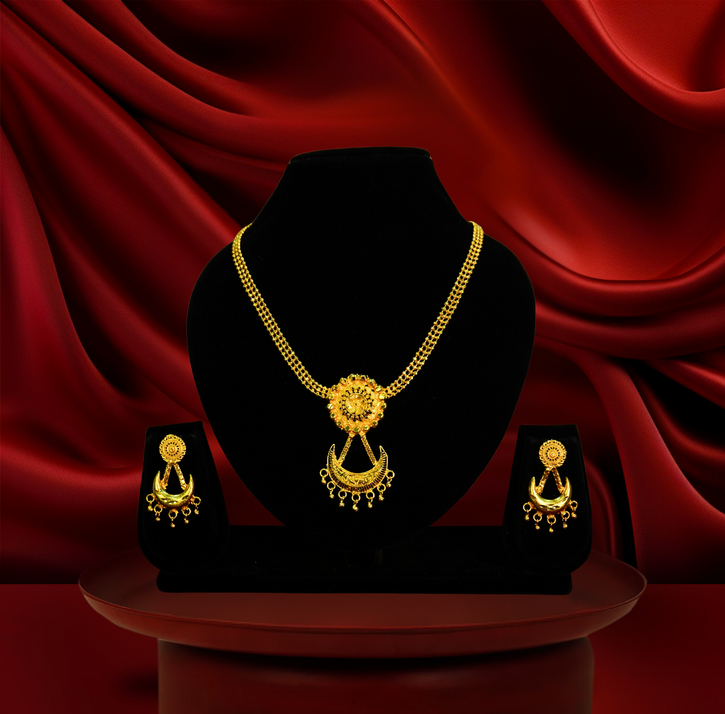 24K Gold-Plated – Surya Chandra Drop Bridal Jewellery Set