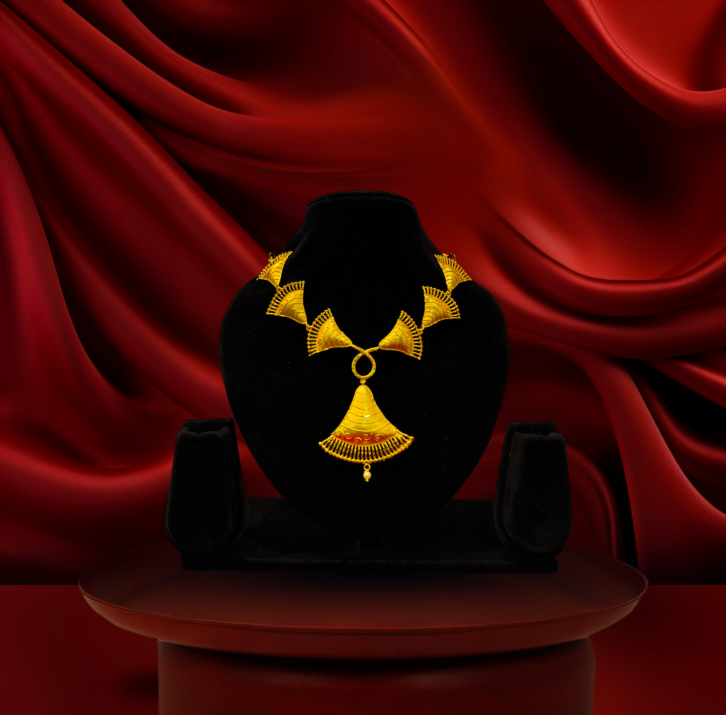 24K Gold-Plated - Kanak Valli Statement Necklace Set with Earrings