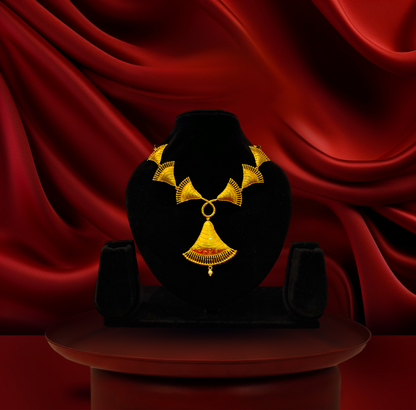 24K Gold-Plated - Kanak Valli Statement Necklace Set with Earrings