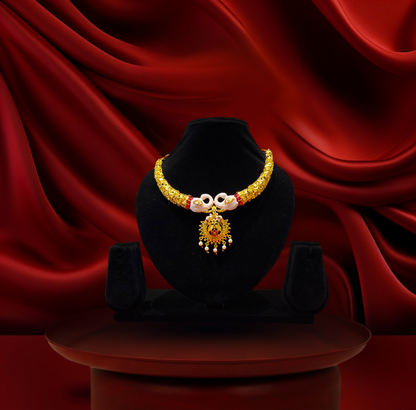 24K Gold-Plated - Mayer Sporsho Special Swan Pearl Pendant Necklace Set with Matching Earrings
