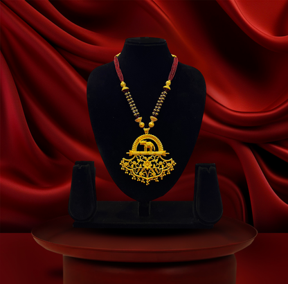 24K Gold-Plated - Maharani Style Elephant Pendant Collection with Earrings