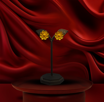 24K Gold-Plated - Maharani Blossom Necklace with Earrings