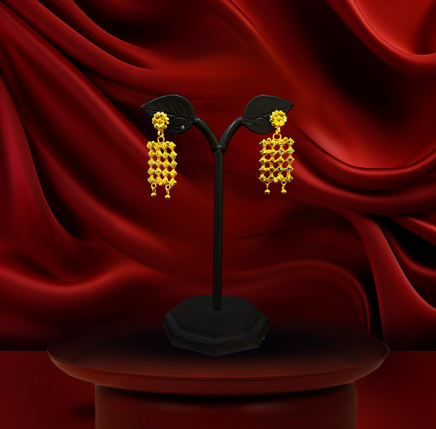 24K Gold-Plated - Floral Necklace Set with Earrings