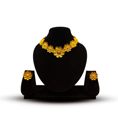 24K Gold-Plated - Maharani Blossom Necklace with Earrings