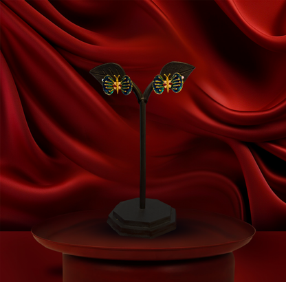 24K Gold-Plated - Elegant Butterfly Pendant Set with Earrings