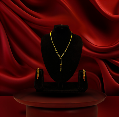 24K Gold-Plated - Luxe Chain Drop Necklace & Earrings Set