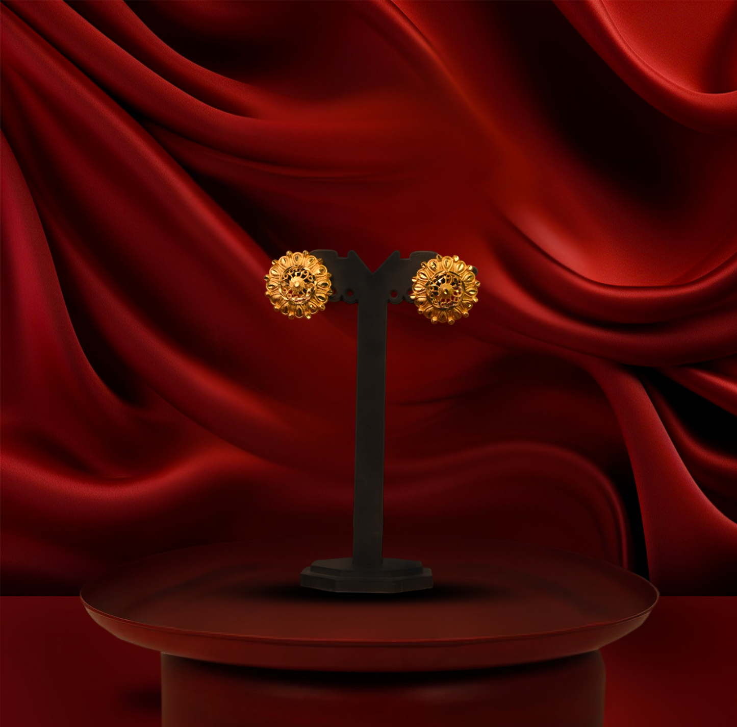 24K Gold-Plated - Classic Traditional Gold Plated Necklace Set With Earrings