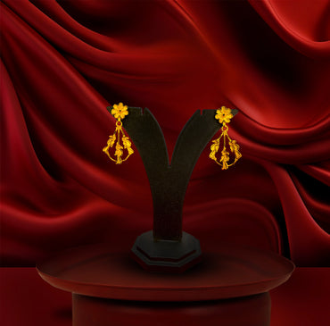 24K Gold-Plated - Bird Motif Layered Bridal Necklace Set with Matching Earrings