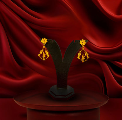 24K Gold-Plated - Bird Motif Layered Bridal Necklace Set with Matching Earrings