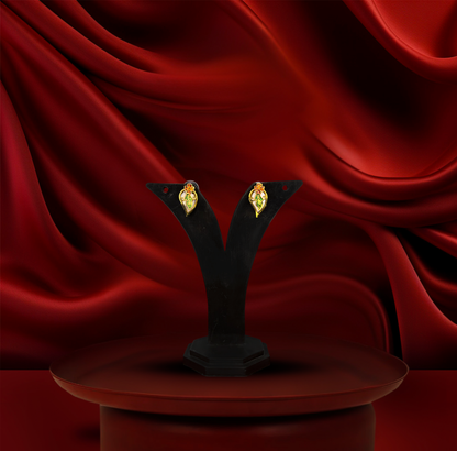 24K Gold-Plated - Golden Blossom Leaf Necklace & Earring Set