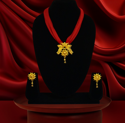 24K Gold-Plated Peacock Motif Pendant Set – Exquisite Craftsmanship & Regal Charm