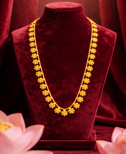 24K Gold-Plated - Royal Sita Haar Set with Earrings – Elegant Bridal Statement Jewellery for Wedding & Festive Wear
