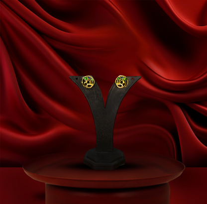 24K Gold-Plated - Royal Peacock Grace Pendant with Earrings Set