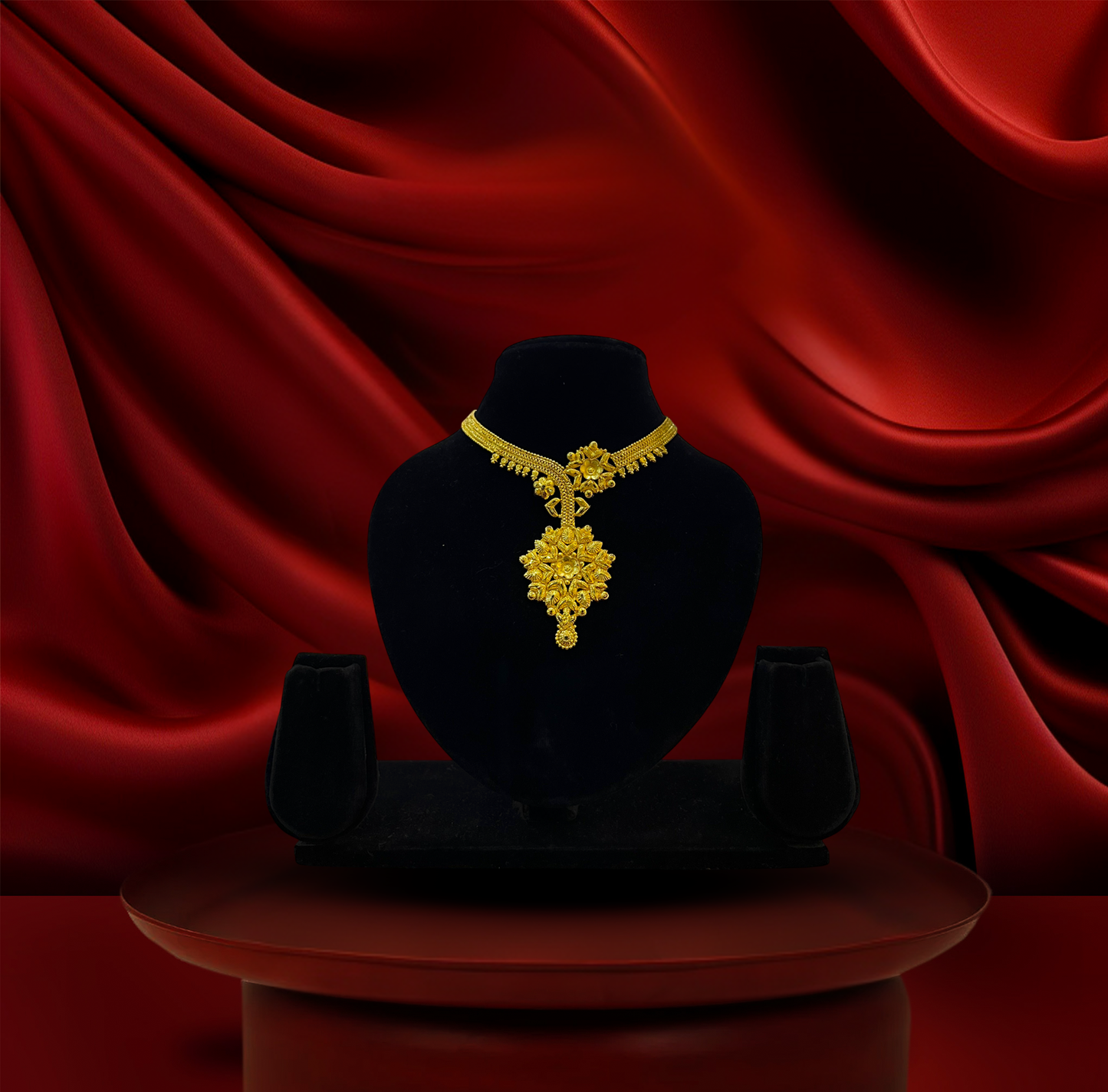 24K Gold-Plated - Heritage Gold Blossom Pendant Necklace Set
