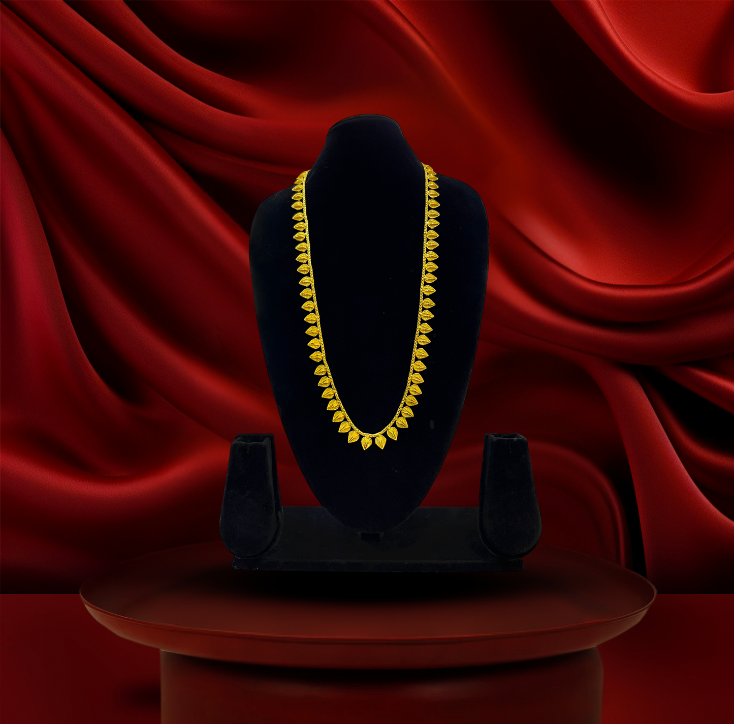 24K Gold-Plated - Classic Petal U-Har Jewellery Set with Earrings