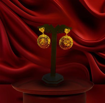 24K Gold-Plated - Royal Choker Necklace Set with Intricate Lattice Detailing & Matching Statement Earrings