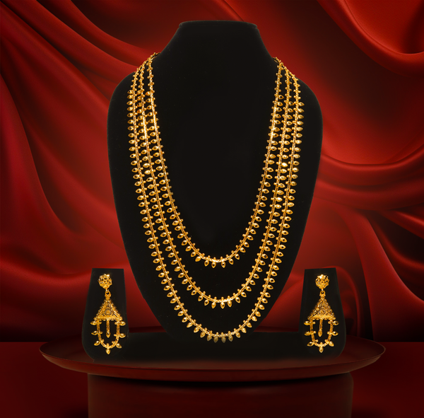 24K  Gold-Plated Multi-Layer Long Haar Set