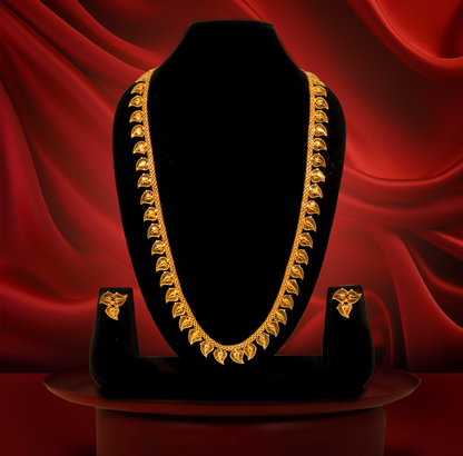 24K Gold-Plated Leaf Design  long U  Set