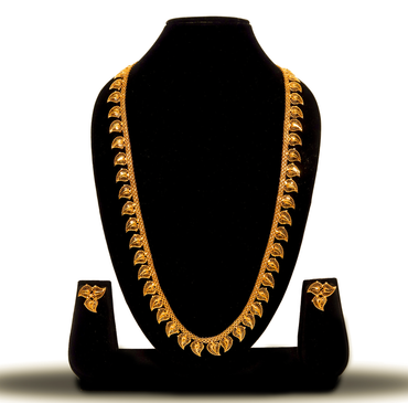 24K Gold-Plated Leaf Design  long U  Set