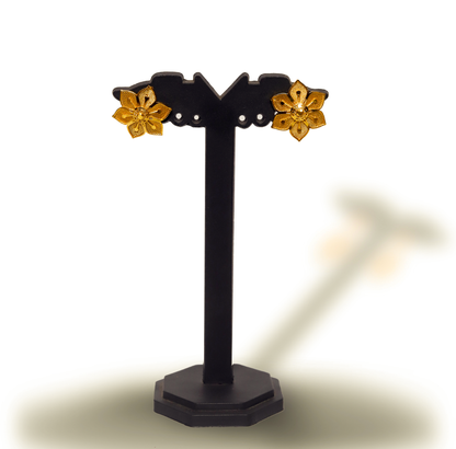 24K Gold-Plated Floral Motif Long Haar Set