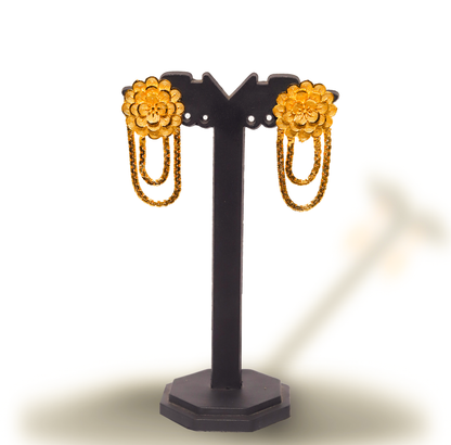 24KT Gold-Plated Multi-Layer Floral U Haar Necklace Set