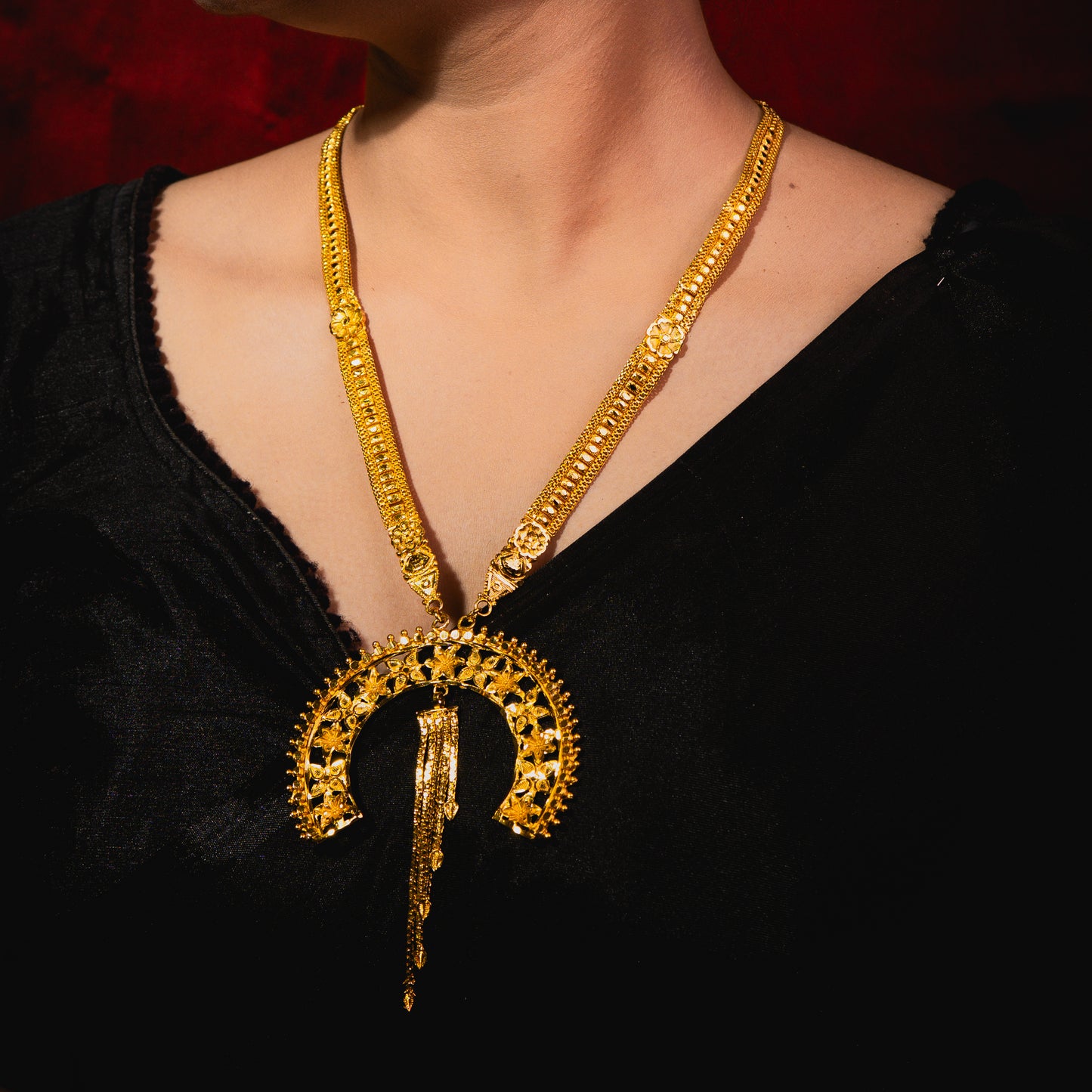 24K Gold-Plated Traditional Bengali Bridal Sita Haar Set